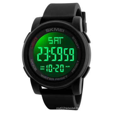 Skmei 1257 Sport Watch Digital Men Waterproof 5ATM Silica Strap Black Army Green Wristwatch